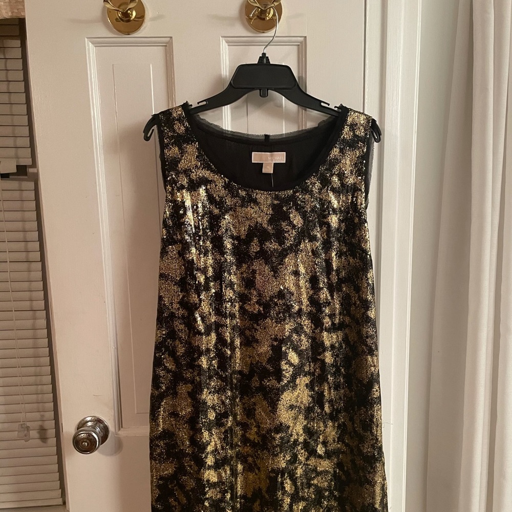 Micheal Kors Gold Shimmery Mini Dress